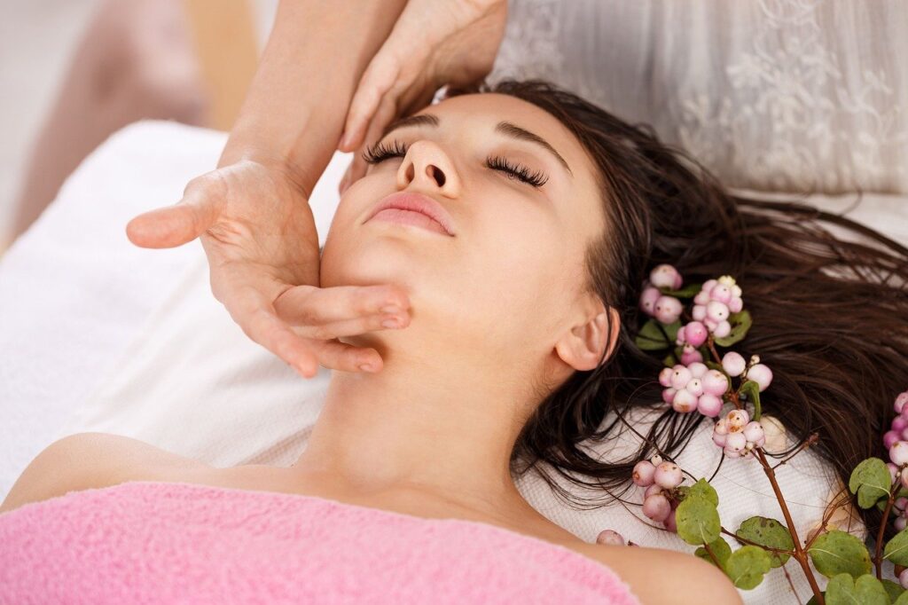 woman, massage, wellness